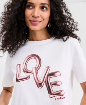 Women's Knit Short-Sleeve Love Graphic T-Shirt, Macy's Exclusive