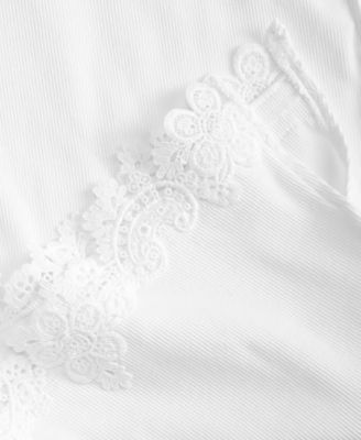 Women's Knit Sleeveless Boat-Neck Lace Top, Macy's Exclusive