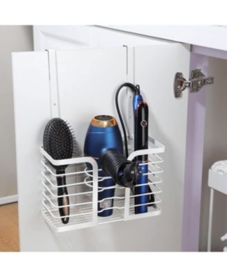 Hair Dryer Holder Adjustable Height - Hair Tool Organizer White Bathroom Organizer Hot Styling Tools Storage for Hair Dryer, Flat Iron, Curling Iron