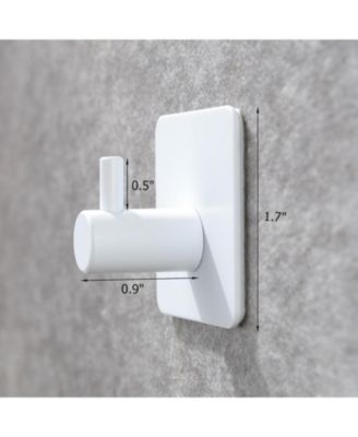 Adhesive Hooks - Towel Hook Heavy Duty Wall Hooks Stick on for Hanging Robe/Coat in Bathroom, Bedroom, SUS-304 Stainless Steel White 4 Packs