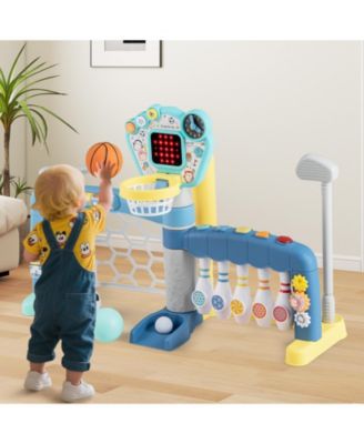 / 5-in-1 design, adjustable basketball hoop, suitable for 18+ months boys and girls / Toddler Sports Toy