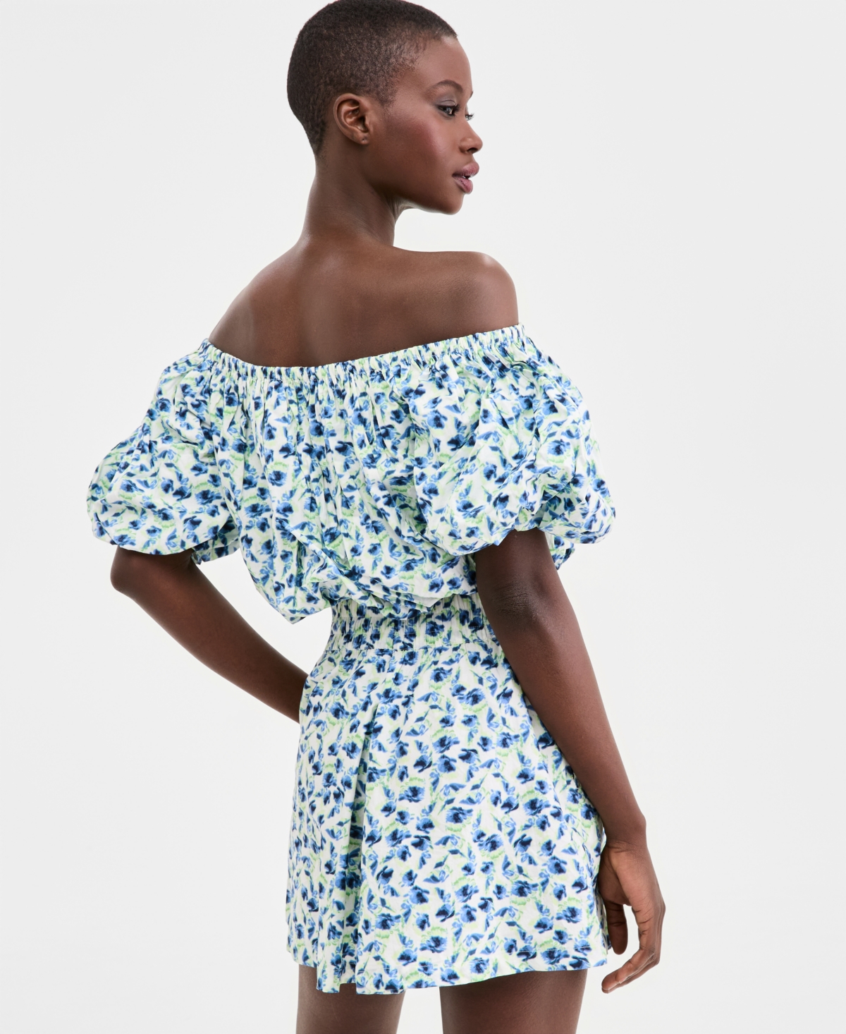 On 34th Women's Woven Ditsy Print Off-The-Shoulder Top, Macy's Exclusive