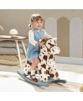Rocking Horse, Horse Rocker with Rabbit Toy and Realistic Sound