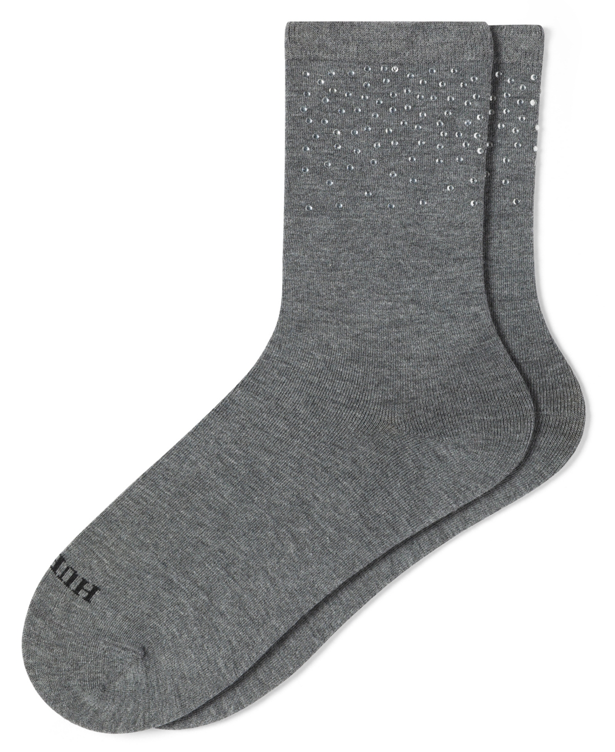 Hue Women's 2-Pack Rhinestone Border Crew Socks