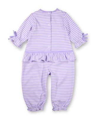 Baby Girls Stripe Knit Longall With Heart Flowers