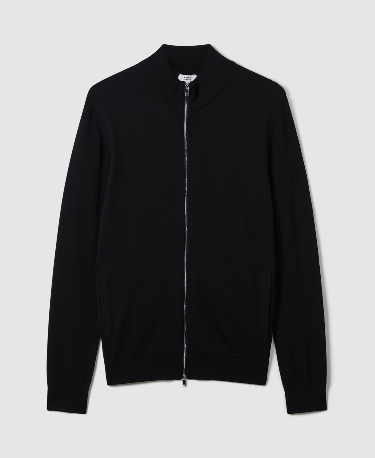 Reiss Men's Merino Wool Funnel-Neck Cardigan