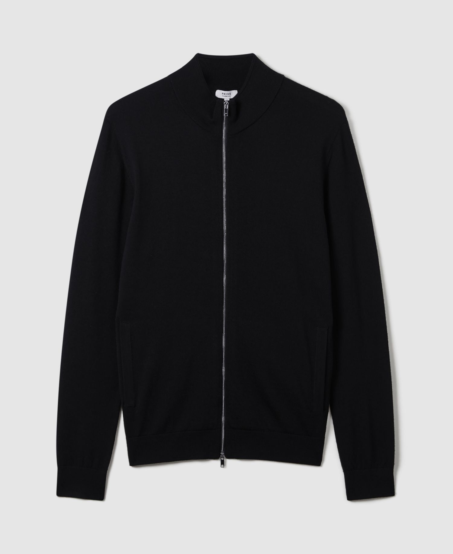 Men's Hampshire Merino Wool Funnel-Neck Cardigan