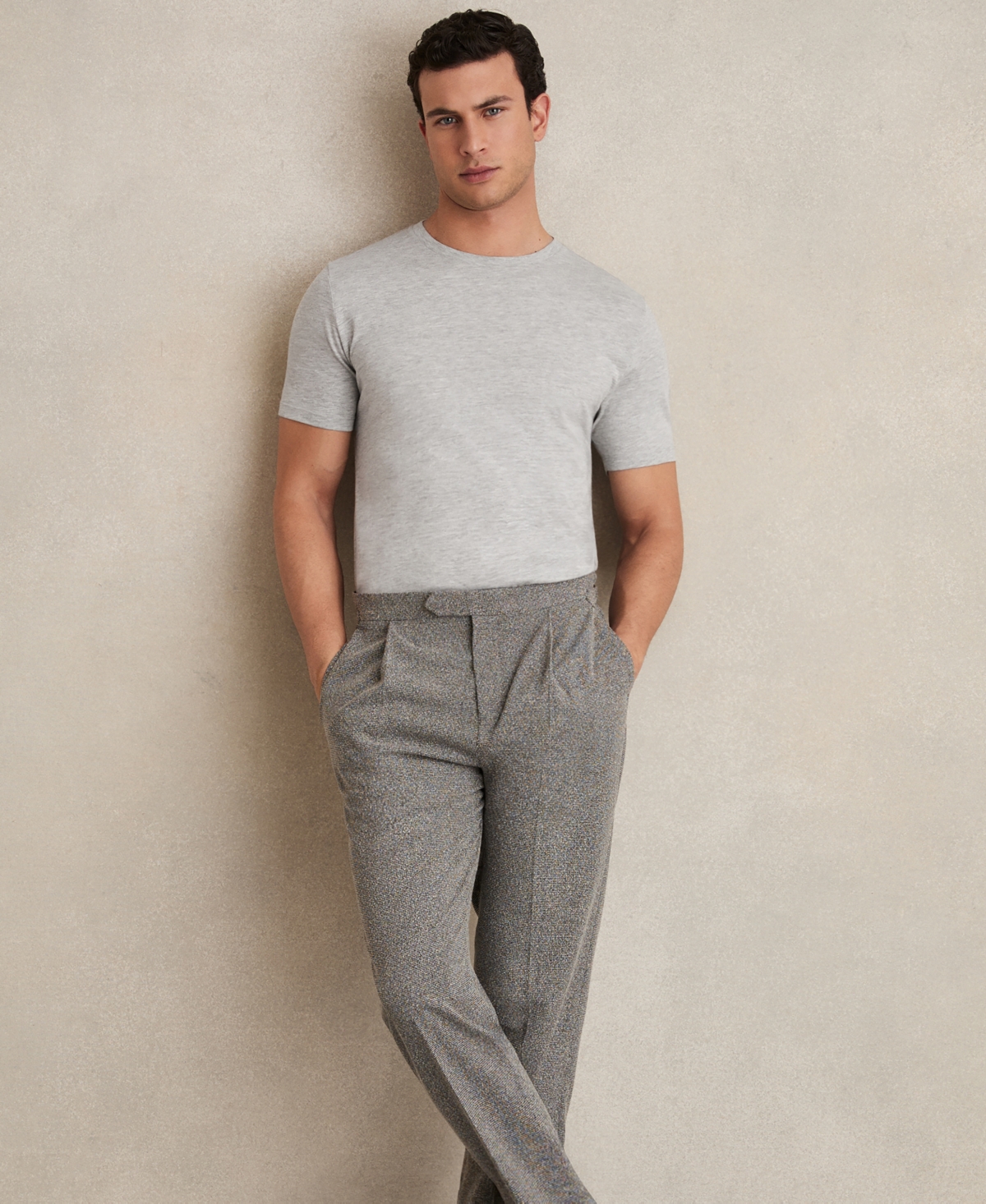 Reiss T-shirt Mit Rundhalsausschnitt In Gray