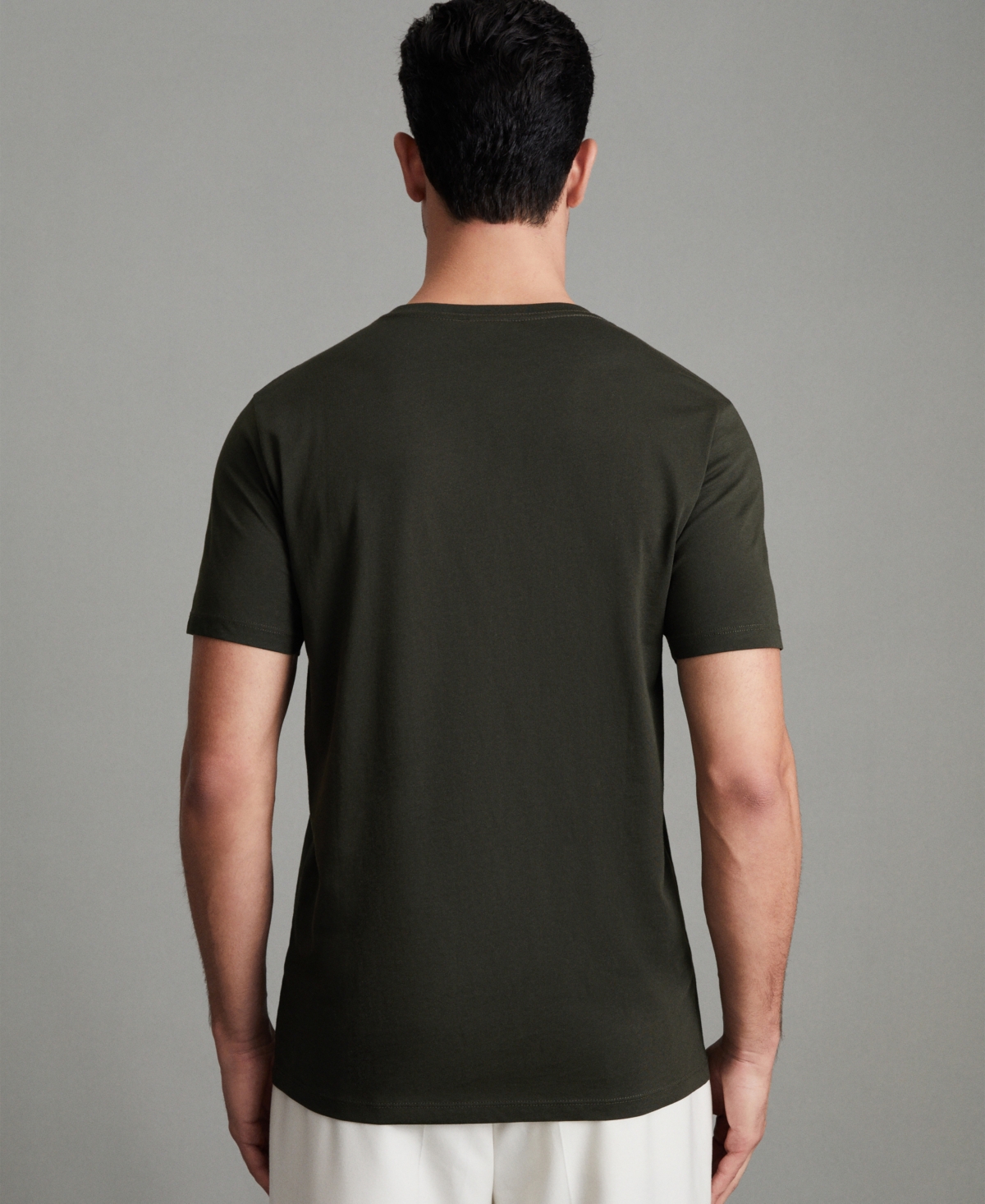 Reiss Men's Cotton Crew Neck T-shirt In Green