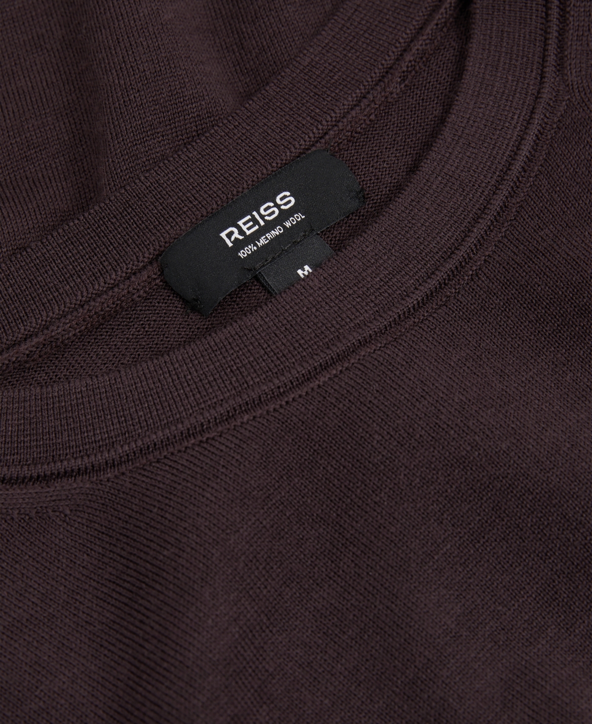 Reiss Men's Merino Wool Crew Neck Sweater In Burgundy