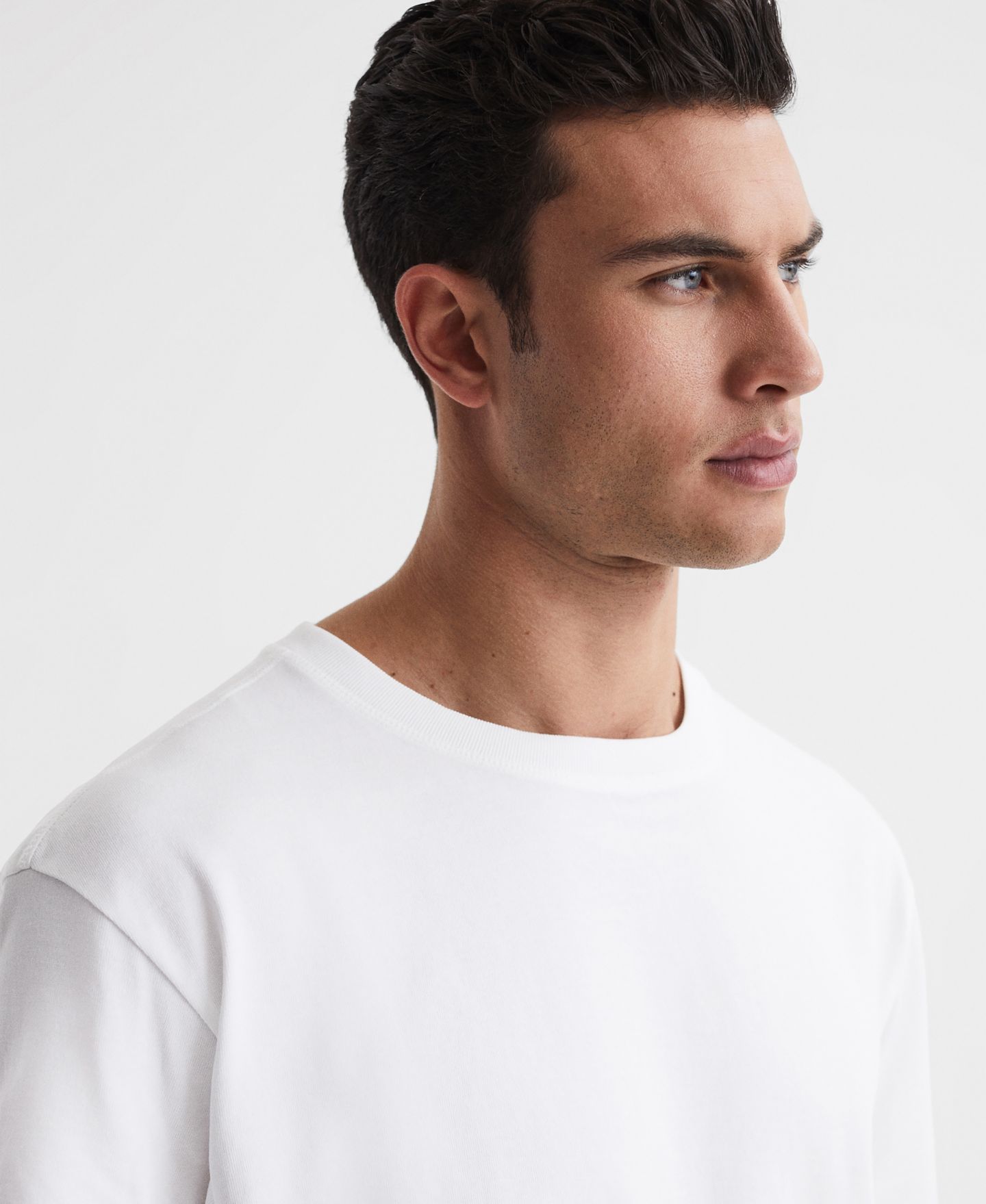 Мужская футболка REISS Tate Cotton Garment-Dyed Oversized, цвет: Белый — фото 4