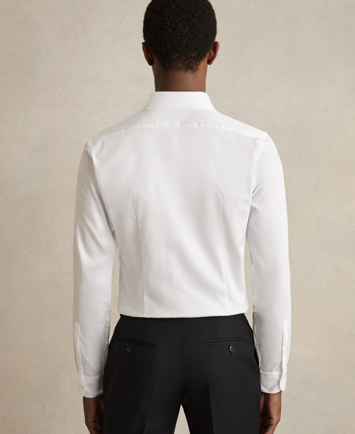 Reiss Men's Cotton-Satin Cutaway-Collar Slim-Fit Shirt