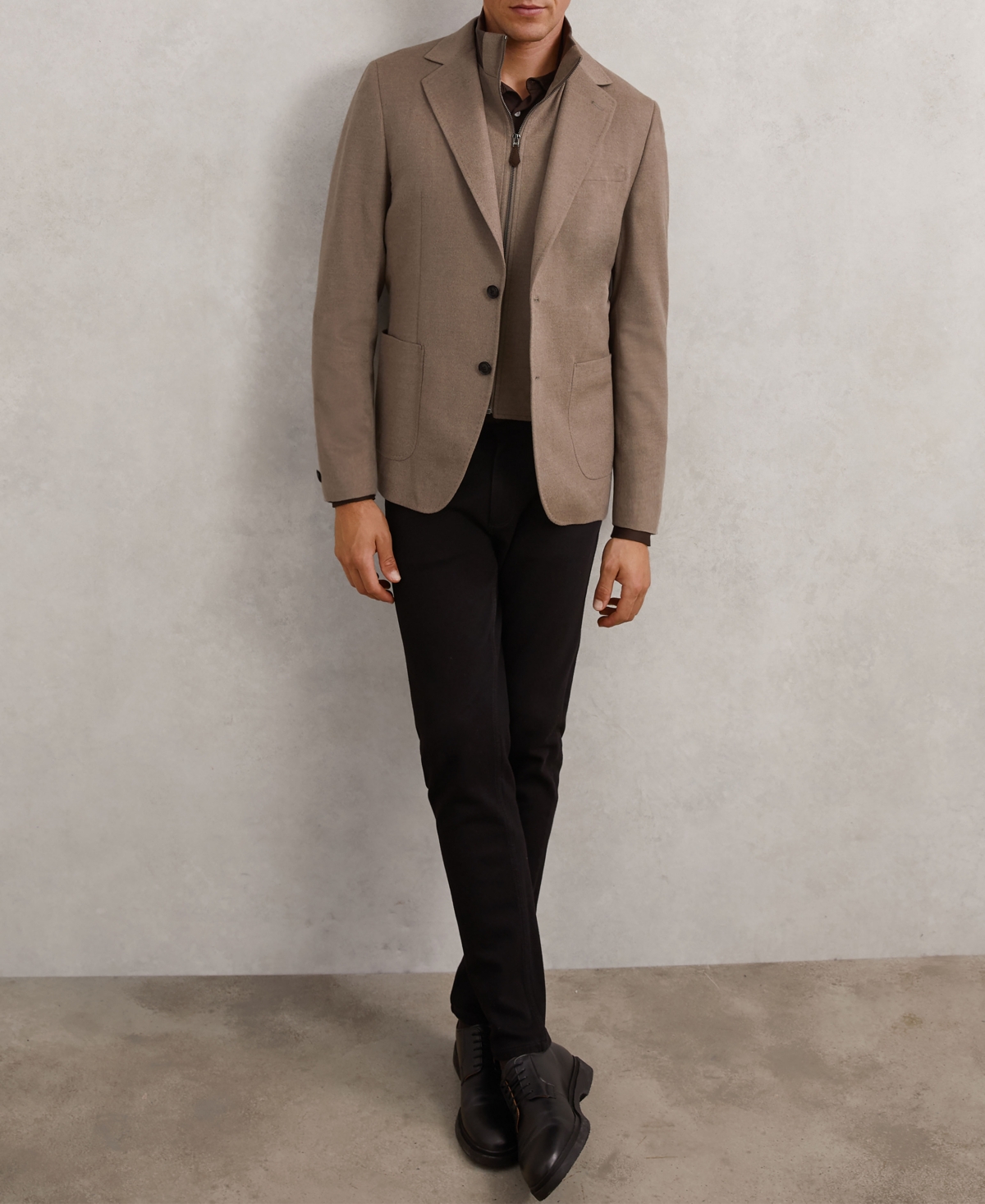 Reiss Modern Fit Removable Vest Blazer In Brown