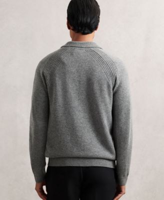 Men's Wool-Cashmere Open-Collar Sweater