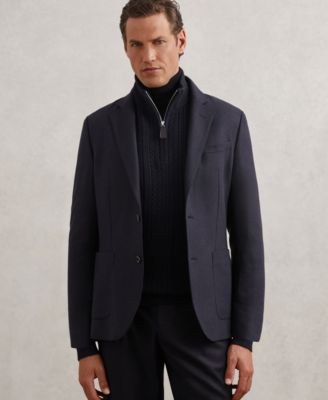 Men's Cable-Knit Half-Zip Wool Sweater