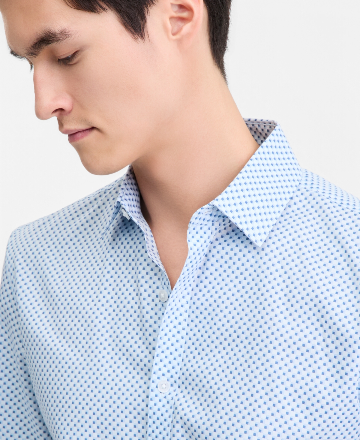 Alfani Men's Thomas Short-Sleeve Cotton Geo Shirt, Macy's Exclusive