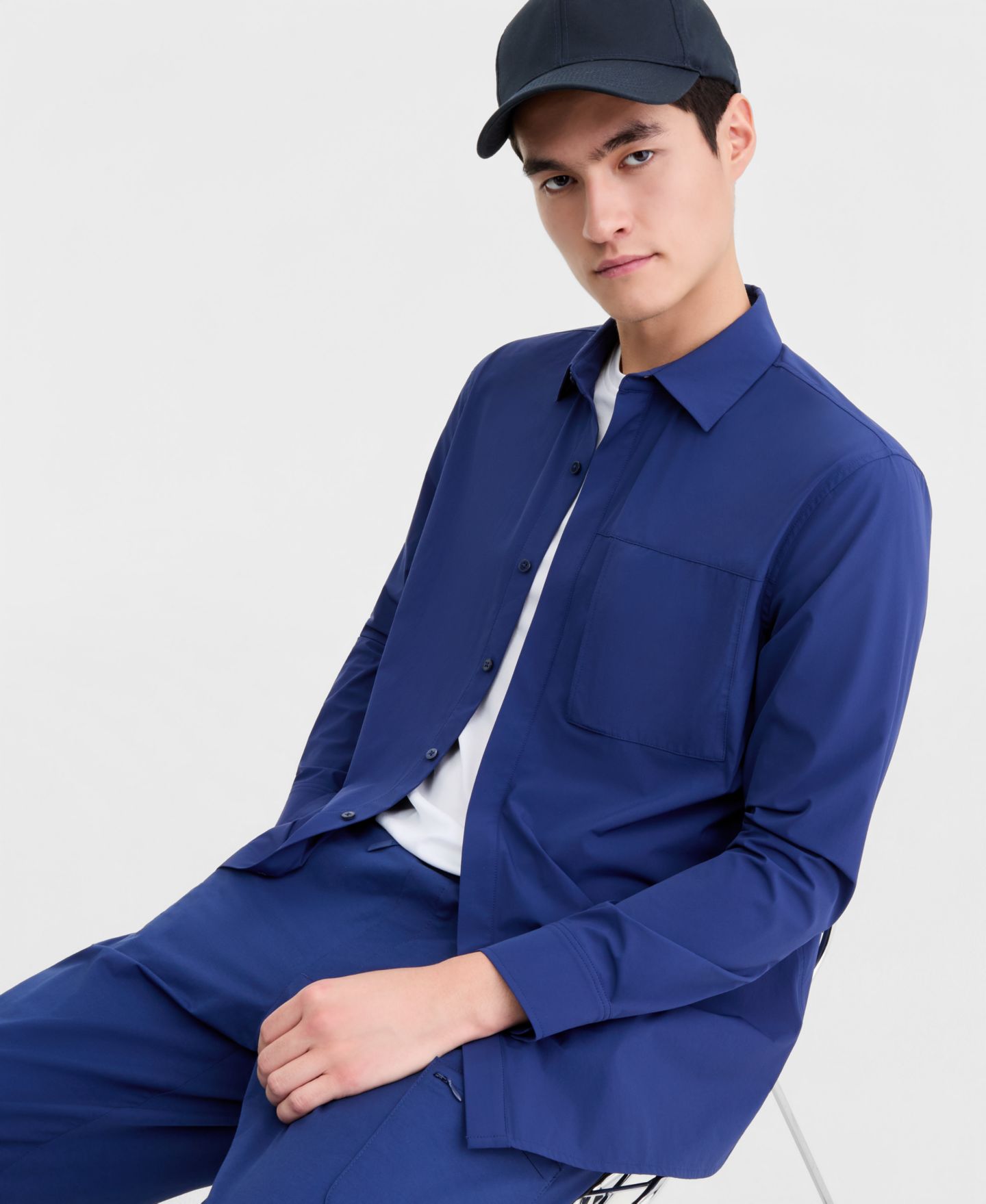 Мужская куртка Alfani Stretch Shirt Jacket, цвет: Синий — фото 2