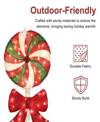 3' Pre-Lit Lollipop Christmas Holiday D&eacute;cor