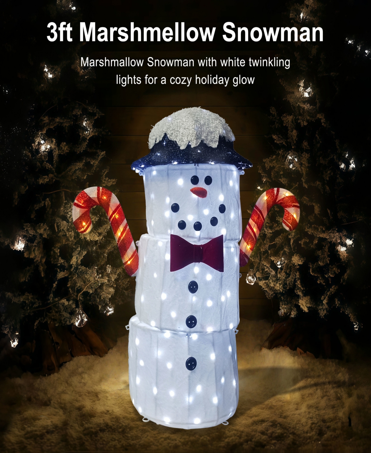 Puleo International 3' Marshmallow Man Christmas Holiday Decor