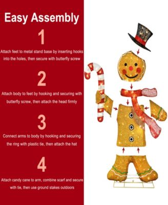 4' Pre-Lit Outdoor Gingerbread Man Christmas Holiday D&eacute;cor