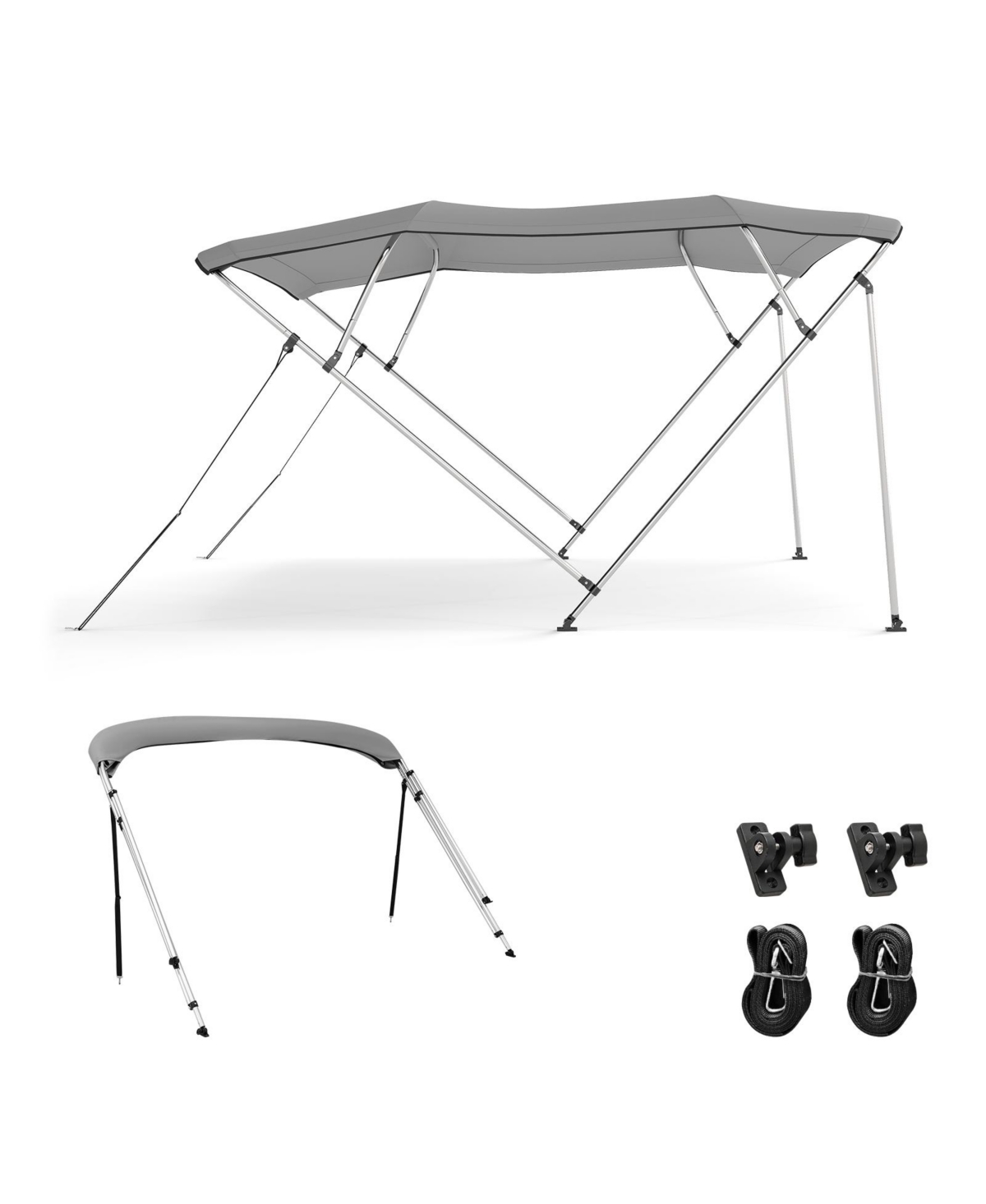 Skonyon 4-Bow Boat Bimini Top Sun Shade Boat Canopy With Storage Boot.