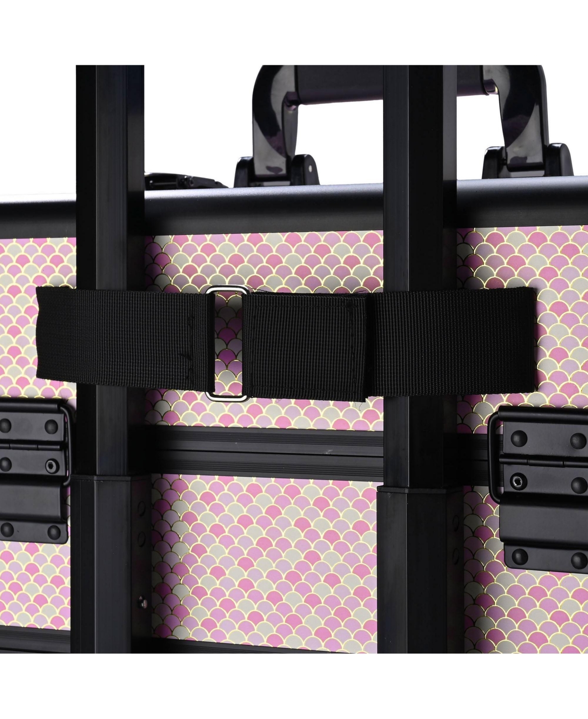 Byootique Large Rolling Makeup Case on Wheels 4in1 Cosmetology Art Deco Bloom