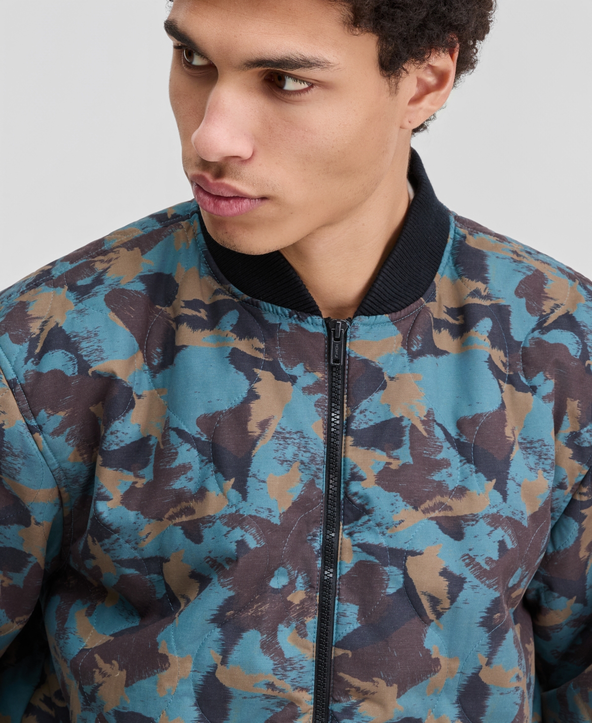 Sun + Stone Men's Printed Quilted Bomber Jacket, Macy's Exclusive