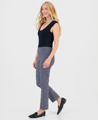 Women's Printed Pull-On Rivet Pants, Macy's Exclusive
