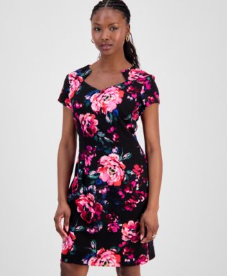 Petite Cutout-Neck Sheath Dress