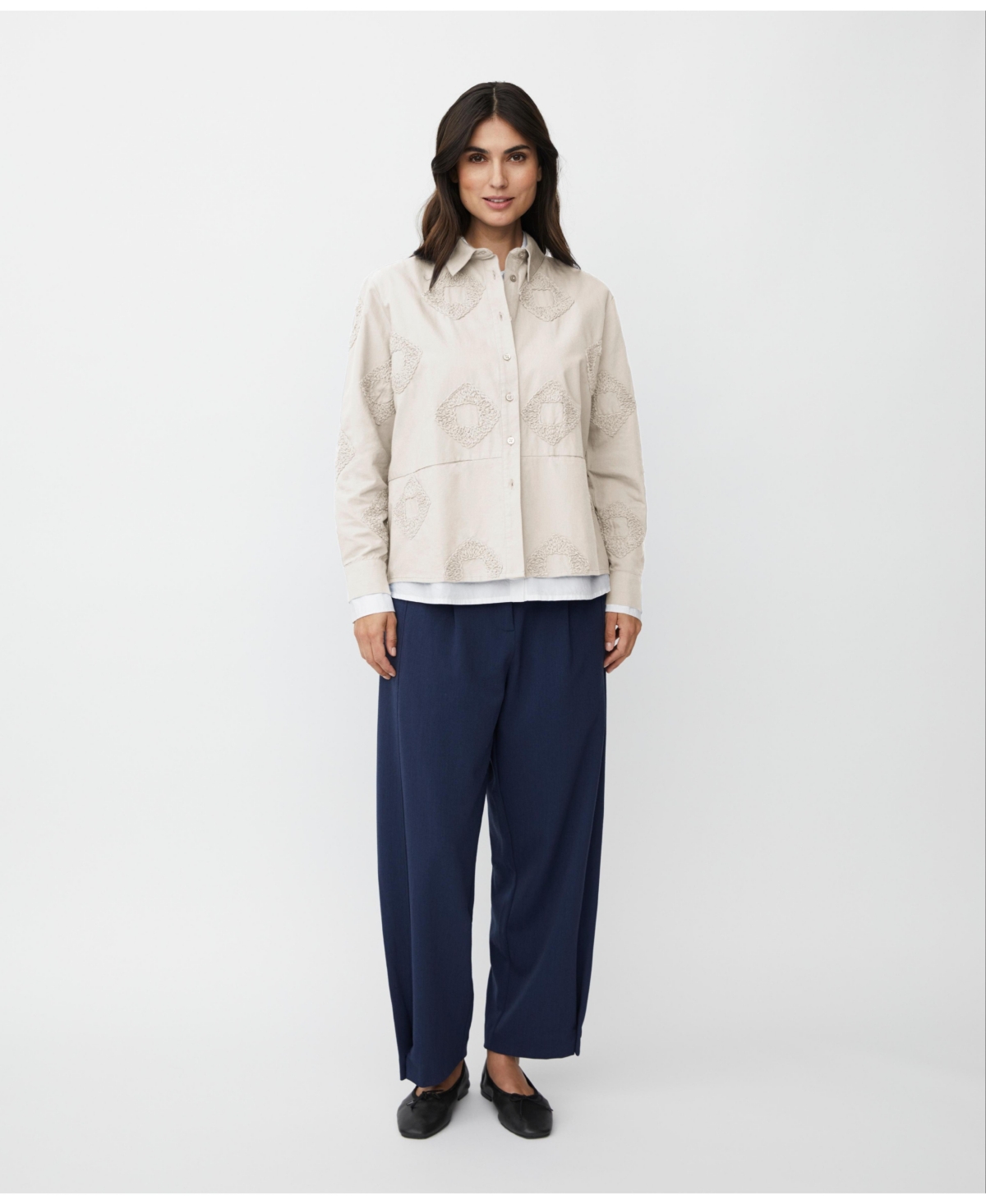 Masai Copenhagen Women's 100% Cotton Long Sleeve Collared Shirt