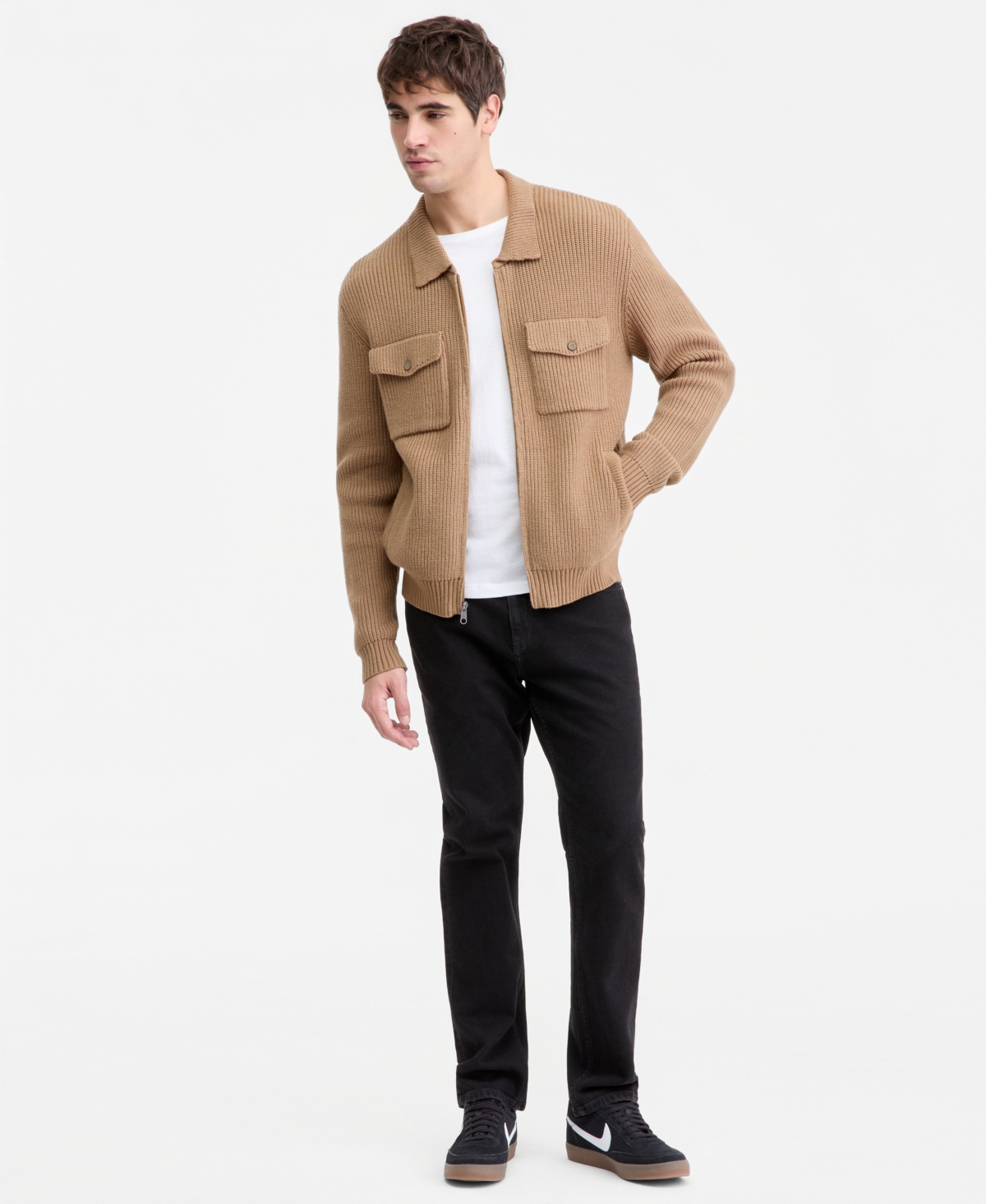 Sun + Stone Men's Sweater Trucker Jacket, Macy's Exclusive
