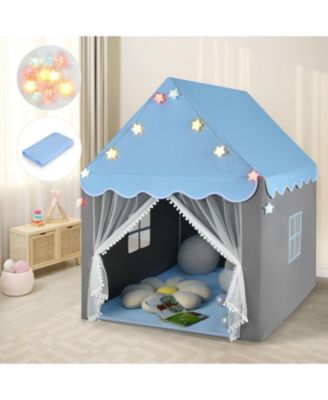 Kids Playhouse Tent With Star Lights And Mat.