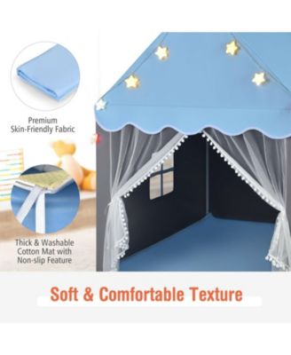 Kids Playhouse Tent With Star Lights And Mat.