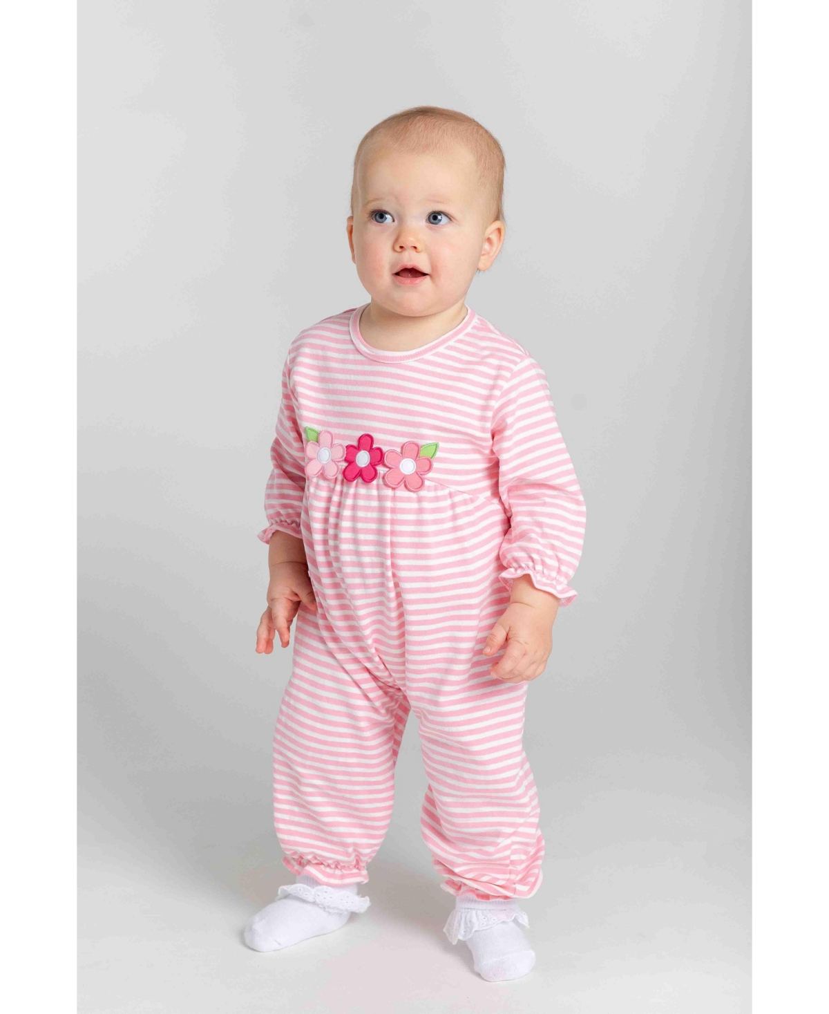 Florence Eiseman Baby Girls Stripe Knit Longall With Flowers