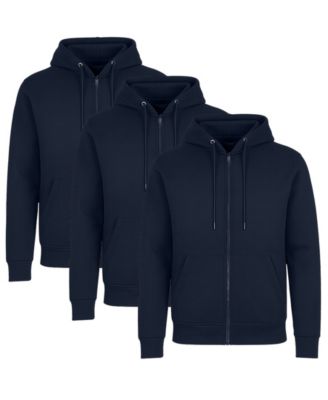Men's Lined Full-Zip Hoodie, 3-Pack