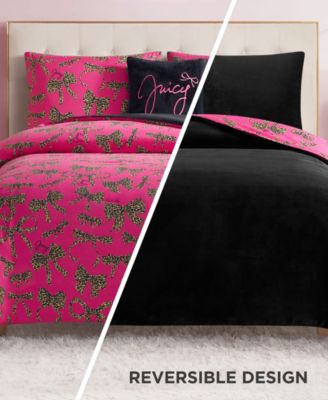 Plush Reversible Cheetah Bows 4-Pc. Comforter Set, King