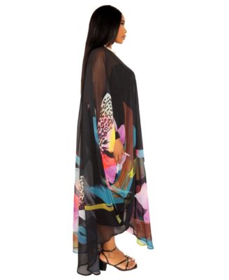 Women's Floral Chiffon Kimono Cover-Ups