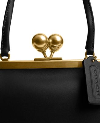 COACH Kisslock Small Leather Frame Bag 16 - Macy's