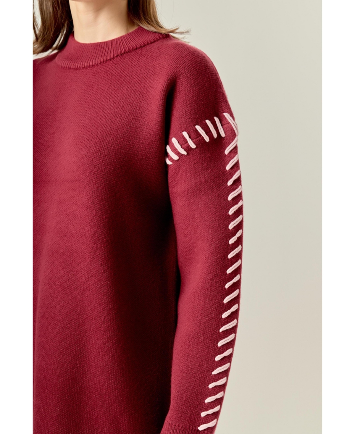 Women's Whip Stitched Knit Mini Dress