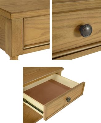 24" Solid Wood Frame Camel Oak Finish Nightstand