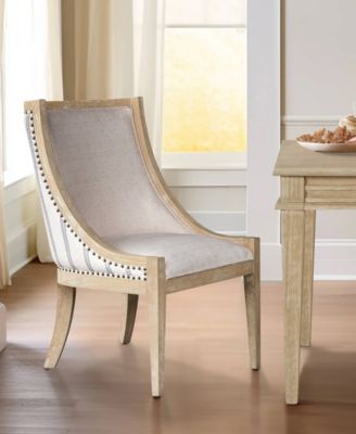 24" Upholstery Brass Nailhead Trim Dining Chair