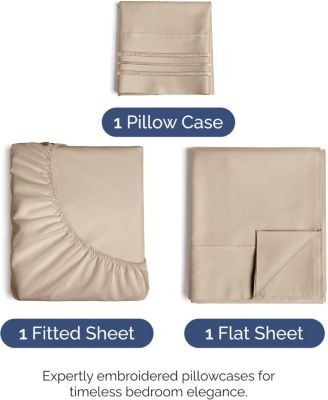 3 Piece Microfiber Sheet Set - Twin