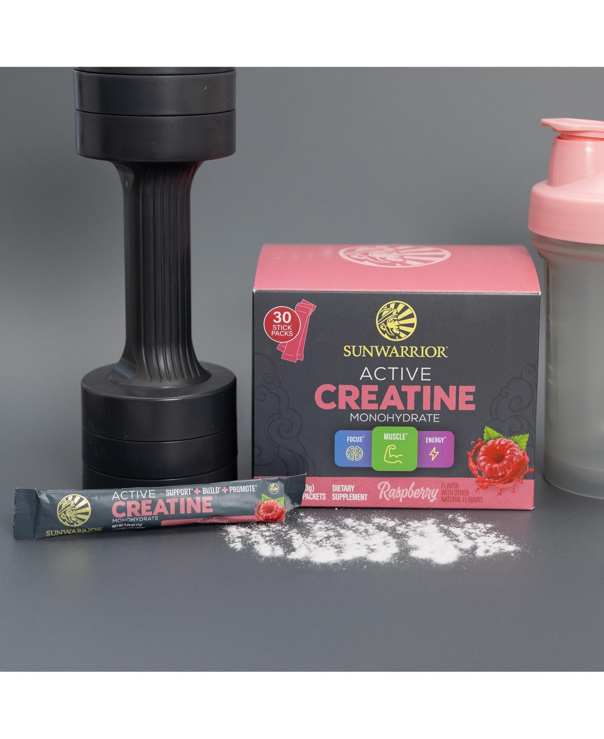 Sunwarrior Us Active Creatine Raspberry 210g Pop Box (30 ct)