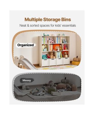 Kids Wooden Toy Organizer with 3 Tiers and 11 Storage Bins