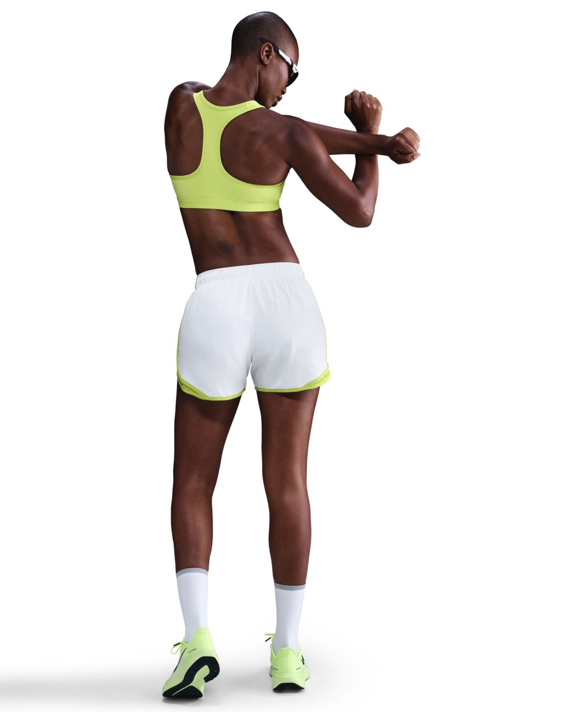 Nike Women's Tempo Dri-fit Mid Rise Running Shorts In White