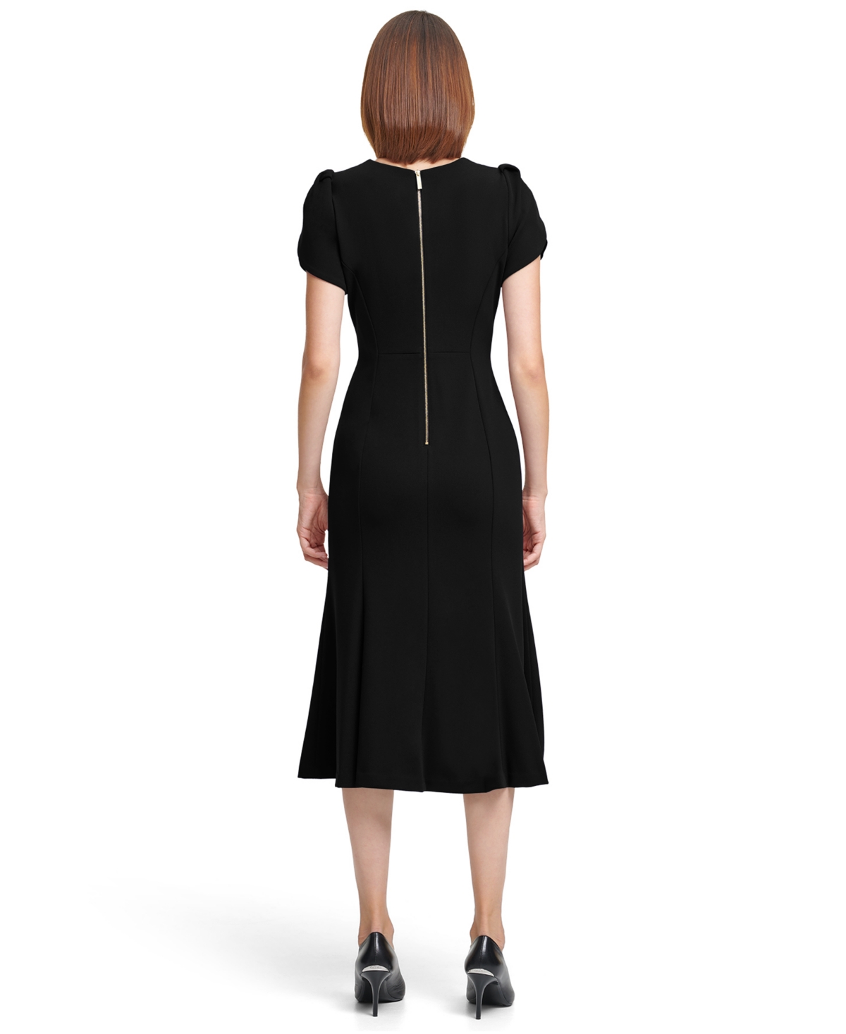 Calvin Klein Women's Crewneck Short-Sleeve Midi Dress