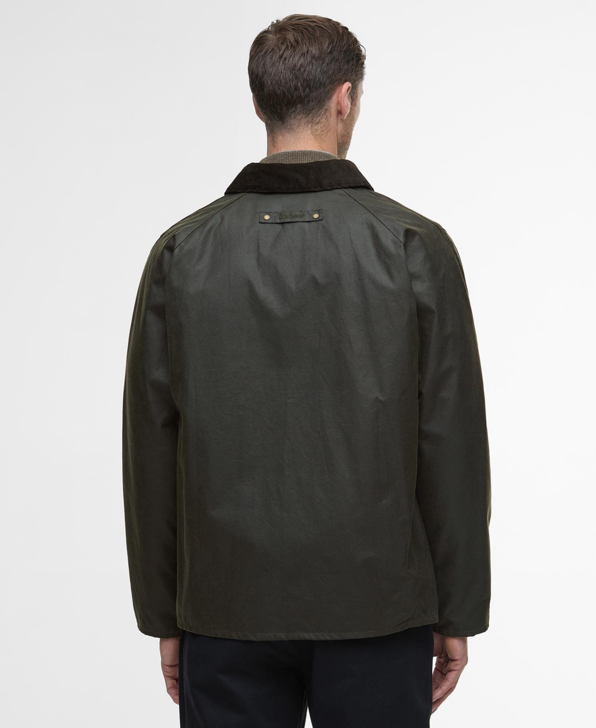 Barbour Men's Short Lorden Wax Mac Collar Jacket In Green