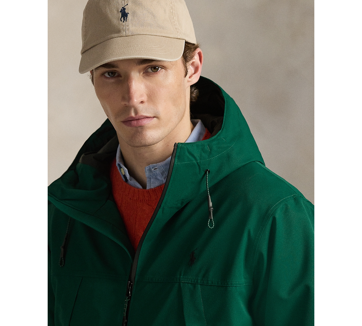 Polo Ralph Lauren Hooded Windbreaker Jacket In Green
