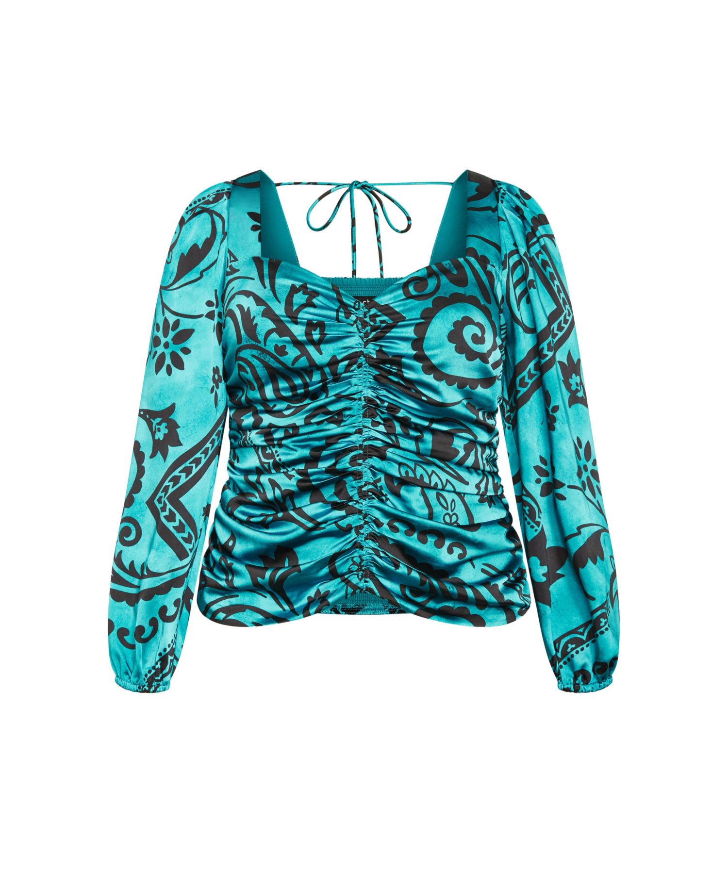Plus Size Fleur 2 Piece Decorative Flower Neck Tie Top