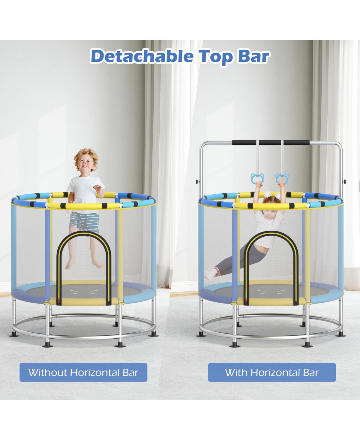 Sugift 55" Kids Trampoline Gift for for 3-6 Years Old Boys and Girls